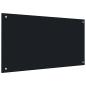 Preview: Küchenrückwand Schwarz 90x50 cm Hartglas