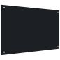 Preview: Küchenrückwand Schwarz 90x60 cm Hartglas