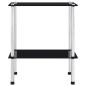 Preview: Regal mit 2 Ablagen Schwarz 40x40x47 cm Hartglas