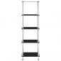 Preview: Regal mit 5 Ablagen Schwarz 40x40x130 cm Hartglas