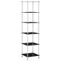 Preview: Regal mit 6 Ablagen Schwarz 40x40x160 cm Hartglas