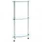 Preview: ARDEBO.de - Regal mit 3 Ablagen Transparent 30x30x67 cm Hartglas