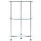 Preview: Regal mit 3 Ablagen Transparent 30x30x67 cm Hartglas