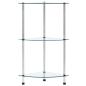 Preview: Regal mit 3 Ablagen Transparent 30x30x67 cm Hartglas