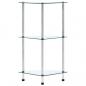 Preview: Regal mit 3 Ablagen Transparent 30x30x67 cm Hartglas