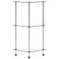 Preview: Regal mit 3 Ablagen Transparent 30x30x67 cm Hartglas