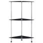Preview: Regal mit 3 Ablagen Schwarz 30x30x67 cm Hartglas