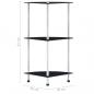 Preview: Regal mit 3 Ablagen Schwarz 30x30x67 cm Hartglas