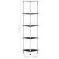 Preview: Regal mit 5 Ablagen Schwarz 30x30x130 cm Hartglas