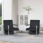Preview: Sessel 2 Stk. Verchromtes Gestell Schwarz Kunstleder 