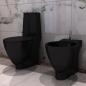 Preview: Keramik-WC & Bidet-Set Schwarz
