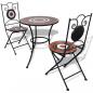 Preview: ARDEBO.de - 3-tlg. Bistro-Set Keramik Terrakotta und Weiß