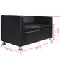 Preview: Sofa-Set Kunstleder 3-Sitzer und 2-Sitzer Schwarz 