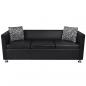 Preview: Sofa-Set Kunstleder 3-Sitzer und 2-Sitzer Schwarz 