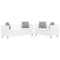 Preview: Sofa-Set Kunstleder 3-Sitzer + 2-Sitzer Weiß