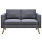 Preview: Sofa Set 2-Sitzer und 3-Sitzer Stoff Dunkelgrau 