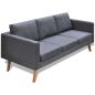 Preview: Sofa Set 2-Sitzer und 3-Sitzer Stoff Dunkelgrau 