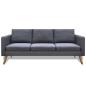 Preview: Sofa Set 2-Sitzer und 3-Sitzer Stoff Dunkelgrau 