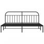 Preview: Bettgestell mit Kopfteil Metall Schwarz 193x203 cm