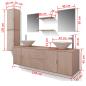 Preview: 11-tlg. Badmöbel-Set mit Waschbecken und Wasserhahn Beige