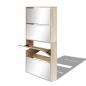 Preview: Schuhschrank mit 4 Fächern Spiegel Eiche 63×17×134 cm