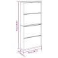 Preview: Schuhschrank mit 4 Fächern Spiegel Eiche 63×17×134 cm