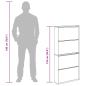 Preview: Schuhschrank mit 4 Fächern Spiegel Eiche 63×17×134 cm