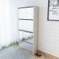 Preview: Schuhschrank mit 4 Fächern Spiegel Weiß 63×17×134 cm