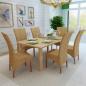 Preview: Esszimmerstühle 6 Stk. Natur Rattan Braun 