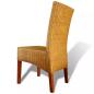 Preview: Esszimmerstühle 6 Stk. Natur Rattan Braun 