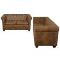 Preview: Chesterfield-Sofas 2-Sitzer und 3-Sitzer Braun