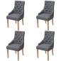 Preview: Esszimmerstühle 4 Stk. Dunkelgrau Stoff 