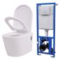 Preview: Hänge-Toilette mit Einbau-Spülkasten Keramik Weiß