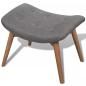 Preview: Sessel mit Fußhocker Grau Stoff