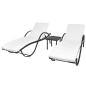 Preview: Sonnenliegen 2 Stk. mit Tisch Poly Rattan Schwarz