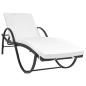 Preview: Sonnenliegen 2 Stk. mit Tisch Poly Rattan Schwarz
