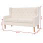 Preview: 2-tlg. Sofa-Set Stoff Cremeweiß