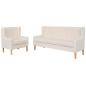 Preview: 2-tlg. Sofa-Set Stoff Cremeweiß