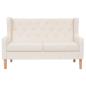 Preview: 2-tlg. Sofa-Set Stoff Cremeweiß