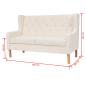 Preview: 2-tlg. Sofa-Set Stoff Cremeweiß