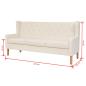 Preview: 3-tlg. Sofa-Set Stoff Cremeweiß