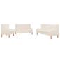 Preview: 3-tlg. Sofa-Set Stoff Cremeweiß