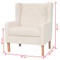 Preview: 3-tlg. Sofa-Set Stoff Cremeweiß