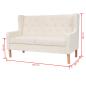 Preview: 3-tlg. Sofa-Set Stoff Cremeweiß