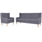 Preview: 2-tlg. Sofa-Set Stoff Grau