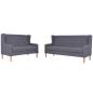 Preview: 2-tlg. Sofa-Set Stoff Grau