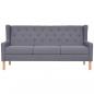Preview: 3-tlg. Sofa-Set Stoff Grau