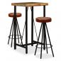 Preview: ARDEBO.de - 3-tlg. Bar-Set Altholz Massiv, Echtleder und Canvas
