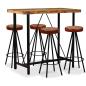 Preview: 5-tlg. Bar-Set Altholz Massiv, Echtleder und Canvas