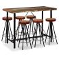 Preview: 7-tlg. Bar-Set Altholz Massiv, Echtleder und Canvas